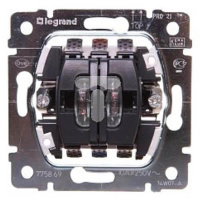 Выключатель двухклавишный Legrand Galea Life 10A 250V с подсветкой на 2 цепи 775869