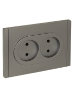 FORTE&PIANO Розетка 2-местная без заземления с защитными шторками безвинтовое крепление 10А FP525 сталь IEK FP-R23-10-1-K46