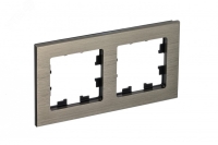 Рамка двухпостовая ATLASDESIGN NATURE, МЕТАЛЛ ЛАТУНЬ Systeme Electric ATN312202