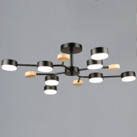 Люстра на штанге Reluce 03860-0.3-08 BK+WOOD GX53