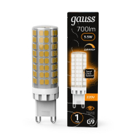 Лампа светодиодная диммируемая Gauss G9 5.5W 3000К прозрачная 107309155-D