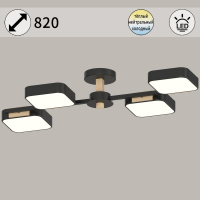 Люстра на штанге Reluce 03361-0.3-04 BK+WOOD