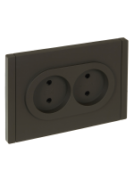 FORTE&PIANO Розетка 2-местная без заземления с защитными шторками безвинтовое крепление 10А FP325 серый IEK FP-R23-10-1-K03