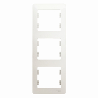 GLOSSA Рамка 3 поста вертикальная перламутр Systeme Electric GSL000607