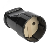 Штепсельное гнездо без заземления черное 10А 250В EKF ASG10-30