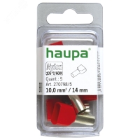 Конечная гильза для двух проводов цвет красный 10 /14 (упак. 5 шт.) HAUPA 270798/5