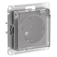 ATLASDESIGN AQUA РОЗЕТКА с заз. со шт. с прозрач. крышк, 16А,IP44, мех,АЛЮМИНИЙ Systeme Electric ATN440346