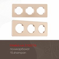 Рамка трехместная Arte Milano 502.15-3.shampan