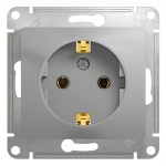 GLOSSA Розетка с заземлением в рамку алюминий Systeme Electric GSL000343