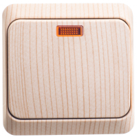 ЭТЮД Выключатель одноклавишный наружный с подсветкой сосна сх.1 Systeme Electric BA10-005D