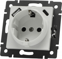 Механизм розетки с быстрой USB зарядкой Arlight SCT-MUAC-PL-WH-V (250V, 16A) 049822