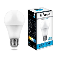 Лампа светодиодная LED 7вт Е27 дневная FERON LB-91 25466 25446