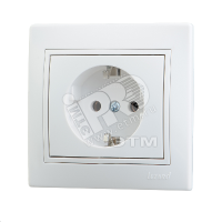 MIRA Розетка с заземлением белая Lezard 701-0202-122
