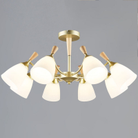 Люстра на штанге Reluce 38960-0.3-08 GD+WOOD