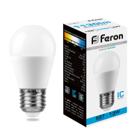 Лампа светодиодная LED 13вт Е27 дневной матовый шар FERON LB-950 38106