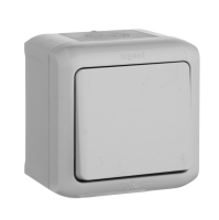 Quteo Переключатель одноклавишный наружный IP44 серый 10А Legrand 782334