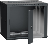 Шкаф настенный 19' LINEA W 6U 600х450мм стеклянная дверь RAL9005 ITK LWR5-06U64-GF