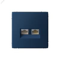 ARTGALLERY РОЗЕТКА двойная компьютерная RJ45+RJ45, кат. 5е, механизм, АКВАМАРИН Systeme Electric GAL001185