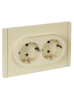 FORTE&PIANO Розетка 2-местная с заземлением без защитных шторок безвинтовое крепление 16А FP424 ваниль IEK FP-R21-16-1-K10