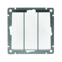 Выключатель трехклавишный серия Афина, с/у, 10А, 220В, белый (еврослот) UNIVersal A0043