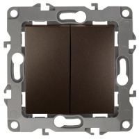 Выключатель двойной Эра 12-1004-13 10АХ-250В, IP20, без м.лапок