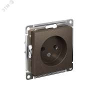 Розетка ATLASDESIGN без заземления 16А механизм мокко Systeme Electric ATN000641