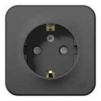 Розетка с/з со шторками, 16А, 250В Systeme Electric Blanca наруж Антрацит BLNRA011106
