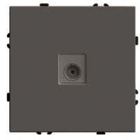 Розетка телевизионная 1-местная (механизм) Stekker Эмили 75 Ом 5-862МГц RST00-5108-09 антрацит soft touch