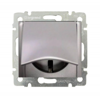 Розетка 2К+3 Legrand Valena 16A 250V с/з с крышкой винтовой зажим алюминий 770122