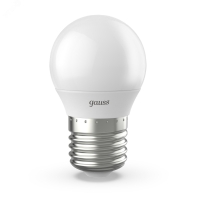 Лампа светодиодная LED 6.5 Вт 550 лм 4100К AC150-265В E27 шар P45 нейтральный  Black Gauss GAUSS 105102207