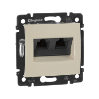 VALENA Розетка компьютерная RJ45х2 в рамку категория 5е слоновая кость Legrand/Daccord 774131