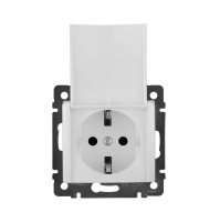 VALENA Розетка с заземлением в рамку с крышкой белая Legrand 774422
