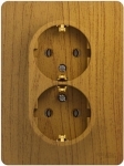 GLOSSA Розетка двойная с заземлением в сборе дуб Systeme Electric GSL000524