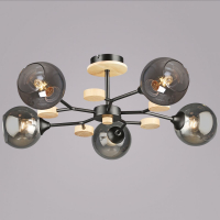 Люстра на штанге Reluce 06780-0.3-05 BK+WOOD