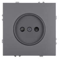 Розетка 1-местная с з/ш б/з (механизм) СЗК Stekker Эмили 250В 16А RST16-5109-10ZK платиново-серый soft touch 50242