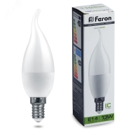 Лампа светодиодная LED 13вт Е14 белый матовая свеча на ветру FERON LB-970 38113