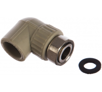 Угольник 20 х 1/2' с накидной гайкой, полипропиленовый, белый Valfex 10138020