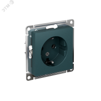 Розетка ATLASDESIGN с заземлением 16А механизм изумруд Systeme Electric ATN000843