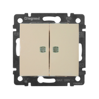 VALENA Выключатель двухклавишный c подсветкой в рамку слоновая кость Legrand 774328