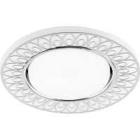 Светильник ДВО-15w GX53 без лампы со светодиодной подсветкой 4000К белый матовый хром FERON CD9913 32981