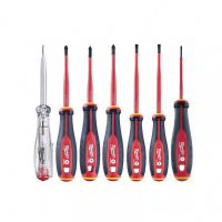 Набор трехгранных отверток VDE SL/PZ/PH + тестер напряжения - 7 предметов Milwaukee 4932478738