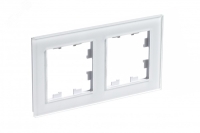 Рамка двухпостовая ATLASDESIGN NATURE, СТЕКЛО БЕЛЫЙ Systeme Electric ATN320102