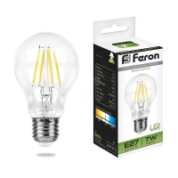 Лампа светодиодная LED 7вт Е27 белый FILAMENT FERON LB-57 25570