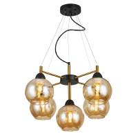 Подвесная люстра IMEX MD.9056-5-P-BK+COP