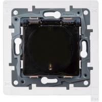 Розетка с заземлением IP44 - Legrand Etika - со шторками с защитной крышкой 16А 250В винтовые зажимы - антрацит Legrand/Daccord 672626