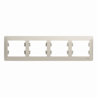GLOSSA рамка 4-постовая горизонтальная молочный Systeme Electric GSL000904