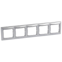 Рамка 5-постовая Legrand Valena алюминий/серебряный штрих 770355