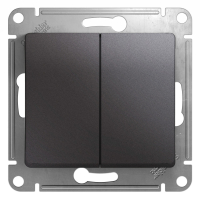 GLOSSA Выключатель двухклавишный схема 5 графит Systeme Electric GSL001351