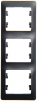 GLOSSA Рамка 3 поста вертикальная антрацит Systeme Electric GSL000707