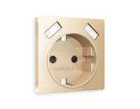 Лицевая панель для розетки с/з со шторками 2USB A+A Ambrella Volt Alfa AP6090